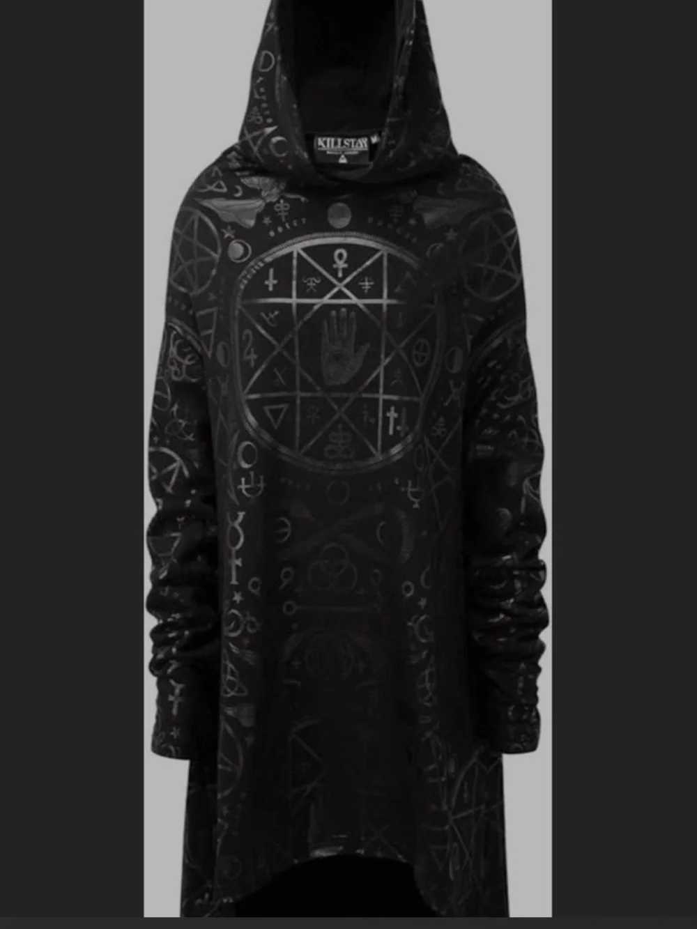 Killstar Black Matte & Gloss Occult Hooded Tunic - Picture 1 of 9
